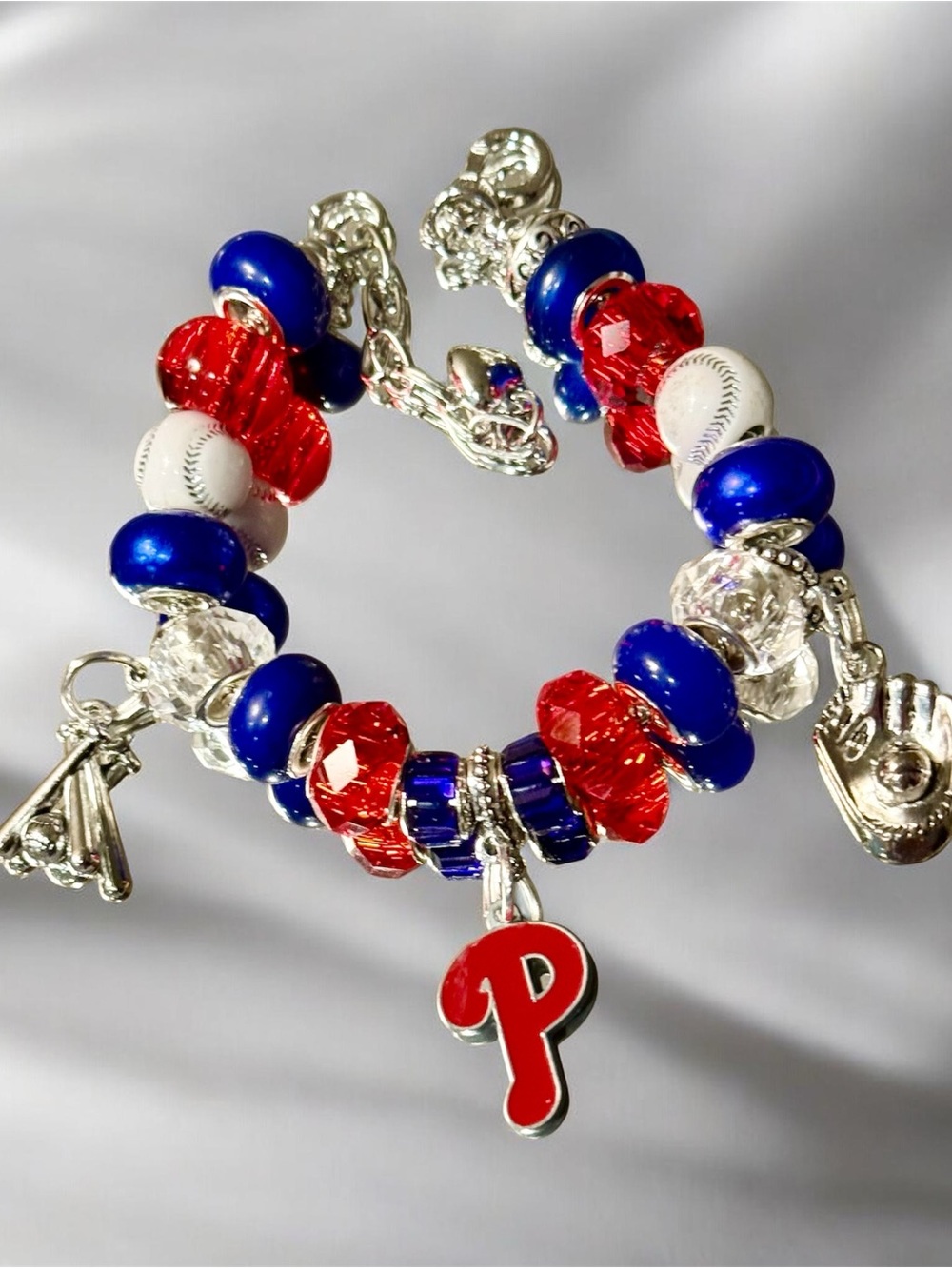 Philadelphia Phillies beaded charm bracelet
